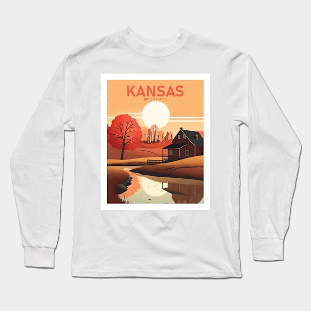 KANSAS Long Sleeve T-Shirt by MarkedArtPrints